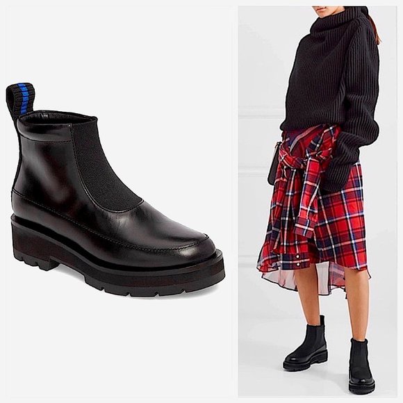 NWT 3.1 Phillip Lim Avril Lugsole Leather Chelsea Boots in Black - Picture 1 of 13